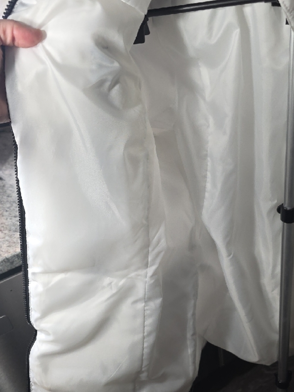 White Faux-Fur Trim Belted Puffer Jacket - Picture 8 of 15